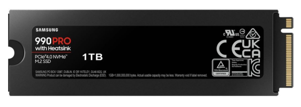 Накопитель SSD 1Tb M.2 2280 Samsung 990 PRO with Heatsink R7450/W6900 M.2 2280 (MZ-V9P1T0CW) фото