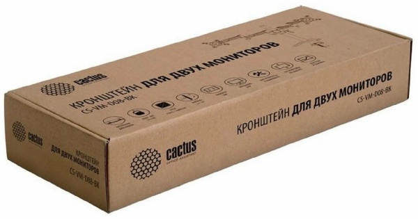 Кронштейн для мониторов Cactus CS-VM-D08-BK черный 13"-27" макс.8кг настольный поворот и наклон 2  фото
