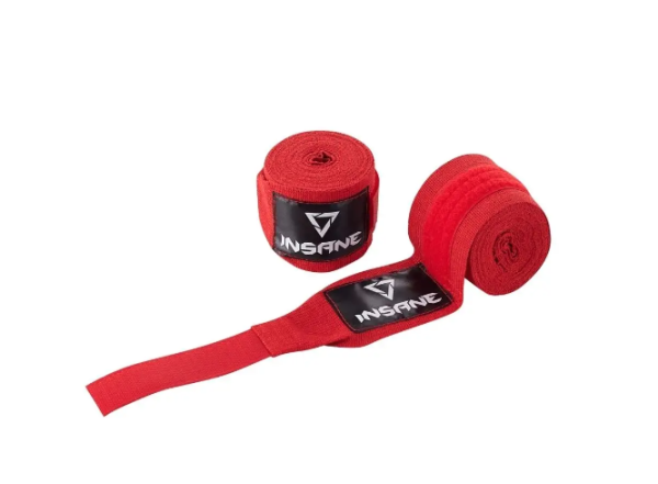 Бинт боксерский INSANE BASE IN22-HW300, хлопок, красный, 3,5 м фото