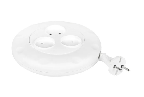 Удлинитель SMARTBUY SBE-10-3-03-W, 3 гнезда 3 метра (10А/2,2кВт) круглый белый фото