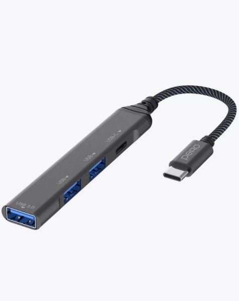 Хаб USB 3.0 PERO MH03 USB-С TO USB-C+USB 3.0+USB 2.0+USB 2.0, серый, MH03GR фото