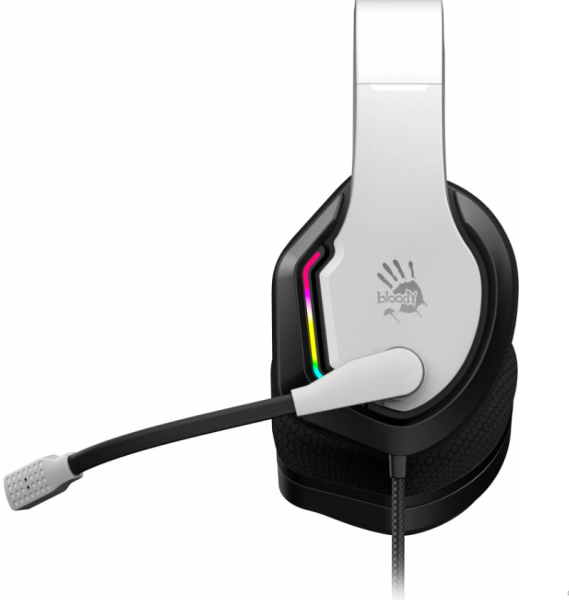 Игровые наушники с микрофоном A4 Bloody G260p USB белый/черный фото