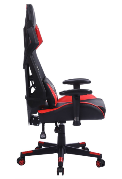 Кресло игровое Cactus CS-CHR-090BLR черный/красный эко.кожа/сетка крестов. нейлон  фото