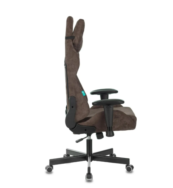 Кресло игровое Zombie VIKING KNIGHT Fabric темно-коричневый Light-10 с подголов. крестов. металл VIK фото