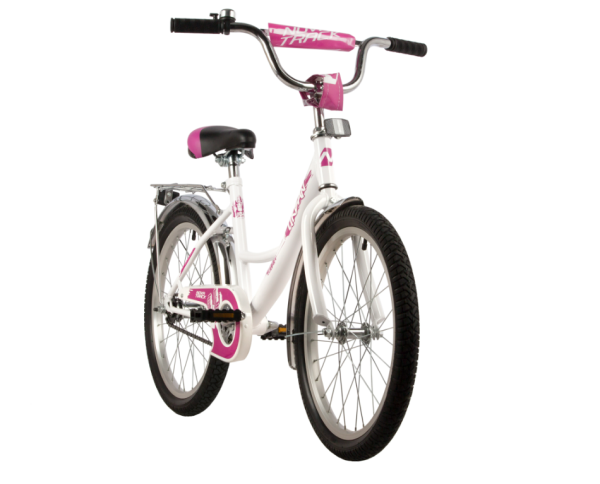 (м) Велосипед детский NOVATRACK 20"203URBAN.WT22  белый, защ А-тип, тормоз нож, крылья и багаж хром, фото