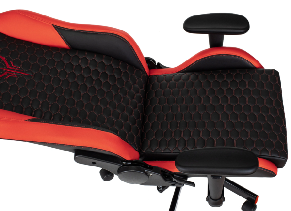 Кресло игровое Knight Neon черный/красный соты экокожа с подголов. крестов. металл KNIGHT NEON RED  фото