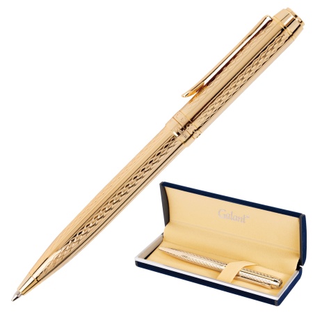 Ручка подарочная шариковая GALANT Graven Gold, корпус золот., золот. детали, 0,7мм, синяя, 140466 фото