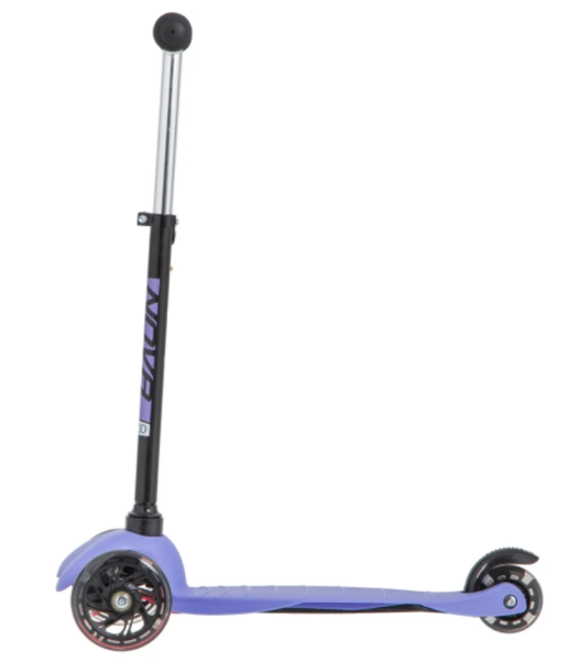 Самокат-кикборд NOVATRACK 120H.DISCOKIDS.BVL20 детский, свет.колеса PU пер.120*24  задн.76*24мм,  эр фото