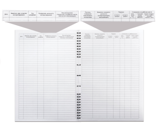 Журнал регистрации инструктажа по тех.безоп, 50л, картон, на гребне, А4 (204х290мм), 19с11-50 фото