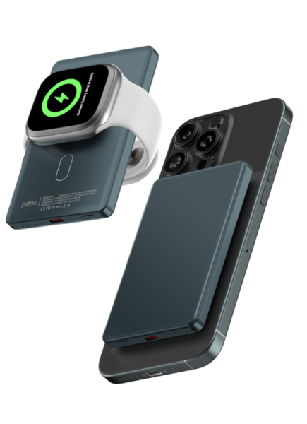 Внешний аккумулятор PERO PB13 5000 mAh MagSafe серый (PB13GR) фото