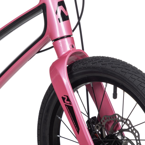 (м) Велосипед детский NOVATRACK 16"16MD.FLIGHT.PN5 Магний-алюминий.рама, розовый, полная защ.цепи, Д фото