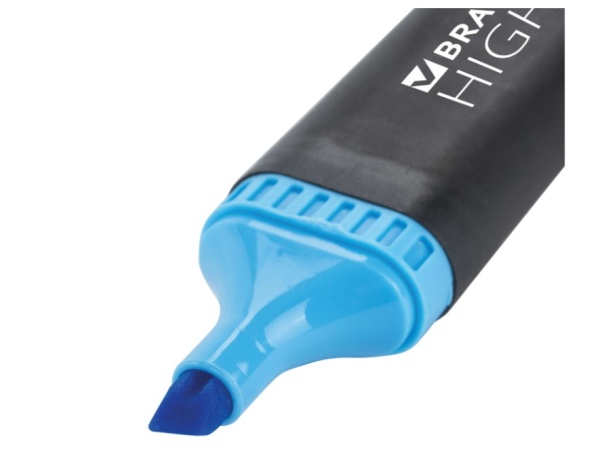 Текстовыделитель BRAUBERG "Contract", ГОЛУБОЙ, линия 1-5 мм, 150391 фото