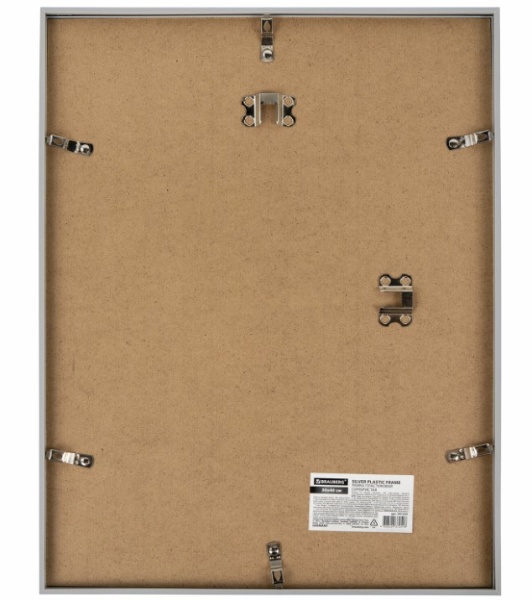 Рамка 30х40см небьющаяся, багет 12мм пластик, BRAUBERG "Original", серебристая, 391232 фото