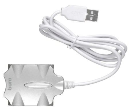 Разветвитель USB 2.0 Buro BU-HUB4-0.5-U2.0-Candy 4порт. серебристый BU-HUB4-0.5-U2.0-CANDY фото