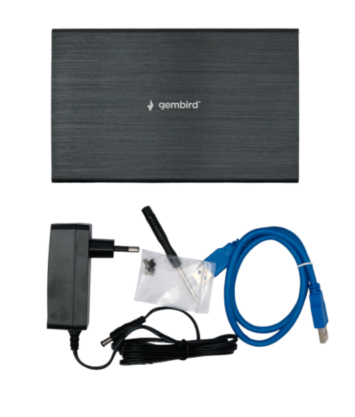 Внешний корпус USB 3.0 для 3.5" HDD/SSD Gembird EE3-U3S-1, порт USB, SATA III, металл, чёрный фото