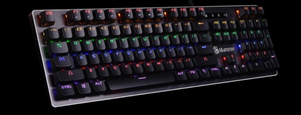 Клавиатура A4 Bloody B765 механическая черный/серый USB Gamer LED фото