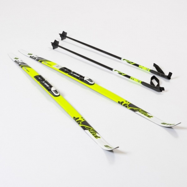 Лыжный комплект STC 120 NNN Start с палками (Step) (KID Lemon) фото