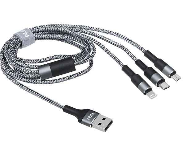 Кабель USB - Type-C/Lightning/microUSB TFN 3в1 1.2м графитовый (TFN-CFZ3IN1GR) купить ЦИТ Кабель USB - Type-C/Lightning/microUSB TFN 3в1 1.2м графитовый (TFN-CFZ3IN1GR) фото