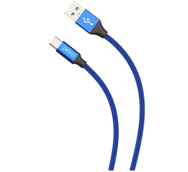 Кабель USB - Type-C PERO DC-02 1м синий (PRDC-02TC1MBL) фото