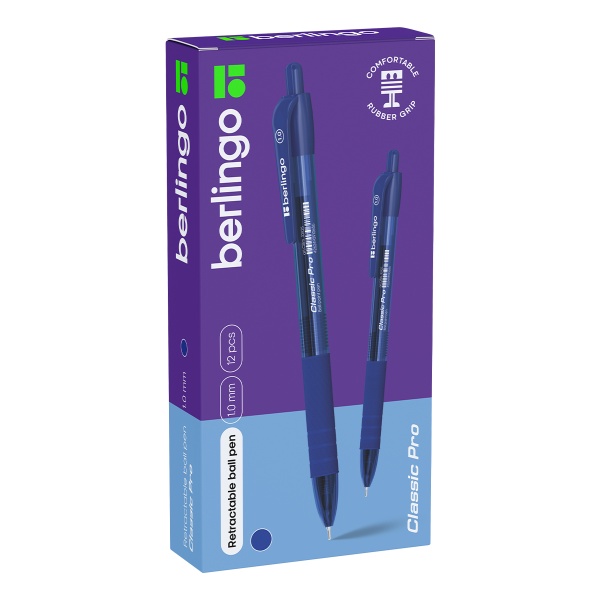 Ручка шариковая автоматическая Berlingo "Classic Pro" синяя, 1,0мм, грип купить ЦИТ Ручка шариковая автоматическая Berlingo "Classic Pro" синяя, 1,0мм, грип фото