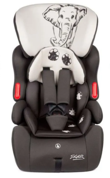 Автокресло детское SIGER KRES3597 Космо Lux гр.I/II/III, слон серый, бежевый фото