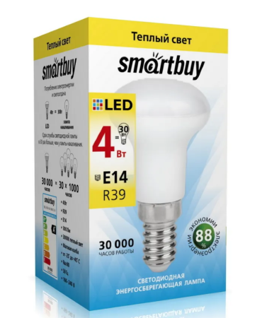 Светодиодная лампа SMARTBUY R39-04W/3000/E14 фото