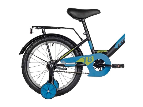 (м) Велосипед детский FOXX 18"183SIMPLE.BK5 чёрный, сталь, тормоз нож, крылья, багажник, защита А-ти фото
