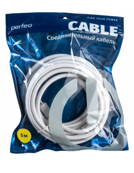Кабель PERFEO (T5004) ТВ вилка - ТВ розетка 5 м фото