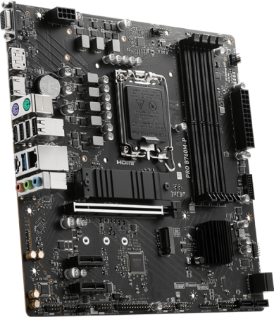 Материнская плата MB MSI PRO B760M-P <S-1700 Intel B760 4xDDR5 mATX AC`97 8ch(7.1) GbLAN+VGA+HDMI+DP фото