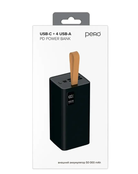 Внешний аккумулятор PERO PB09 50000 mAh,черный (PB09BL) фото
