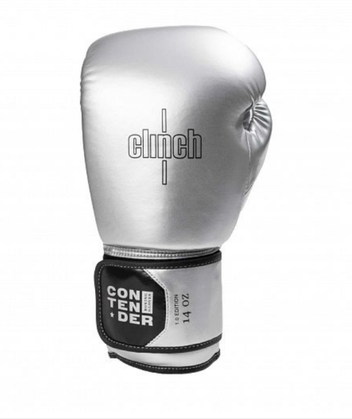 Перчатки боксерские Clinch Contender серебристо-черные (вес 10 унций) C184  фото