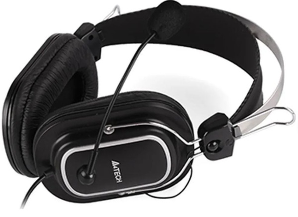 Наушники с микрофоном A4Tech HU-50 черный 2м накладные USB оголовье фото