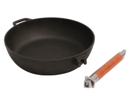 Сковорода ГАРДАРИКА 0328 глубокая, чугун 28см, съемная ручка фото