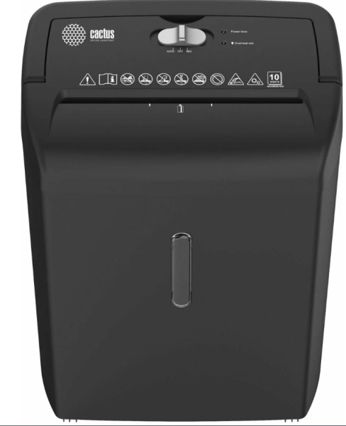 Шредер Cactus CS-SH-10-21-5X18 (секр.P-4)/перекрестный/10лист./21лтр./скрепки/скобы/пл.карты фото