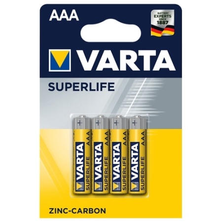 Батарейка VARTA R03 AAA BL4 SUPER LIFE HEAVY DUTY фото