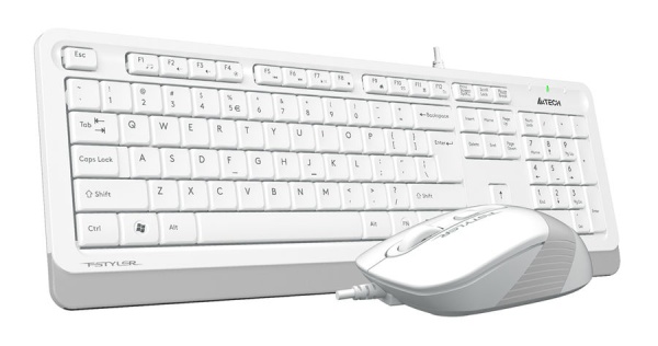 Клавиатура+мышь A4 Fstyler F1010 USB проводной белый  фото