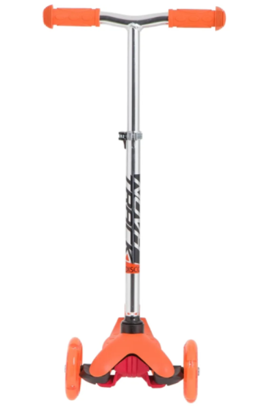 Самокат-кикборд NOVATRACK 120H.DISCOKIDS.OR20 детский, свет.колеса PU пер.120*24  задн.76*24мм, эрго фото
