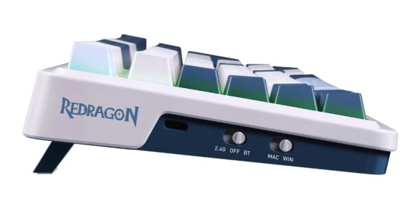 Клавиатура игровая Redragon Eisa Pro RGB,бел/син,BT+2.4 фото