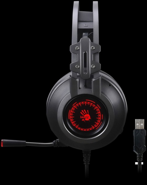 Игровые наушники с микрофоном A4 Bloody J527 серый USB фото