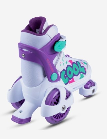 Раздвижные роликовые коньки-квады CITYRIDE JB8800100 (XS (26-29)), текстильный мысок, колёса PU 80 и фото