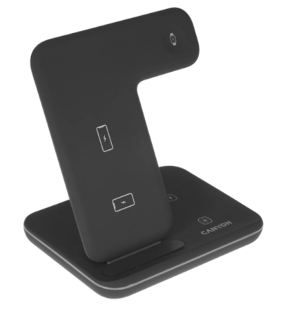 Беспроводное зарядное устройство CANYON WS-303 3в1 Черный (GX1CNSWCS303B) фото