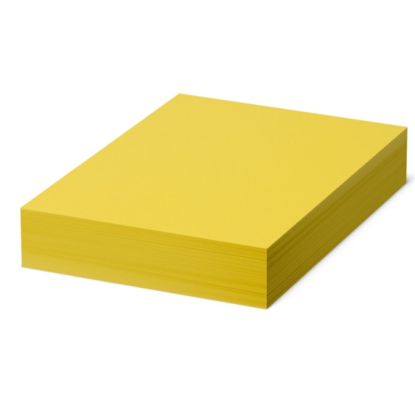 Бумага цветная BRAUBERG, А4, 80 г/м2, 500 л., интенсив, желтая, для офисной техники, 115216 фото