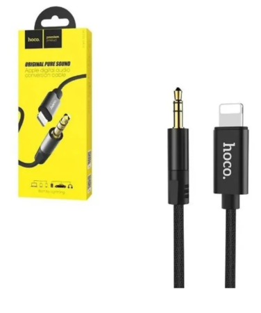 Кабель AUX - Lightning 1м HOCO UPA13 "Sound Source" черный фото