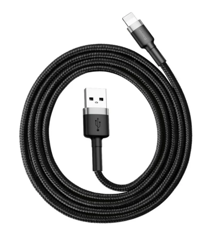 Кабель USB - Lightning Baseus Cafule 1м 2.4A  нейлон чёрный фото