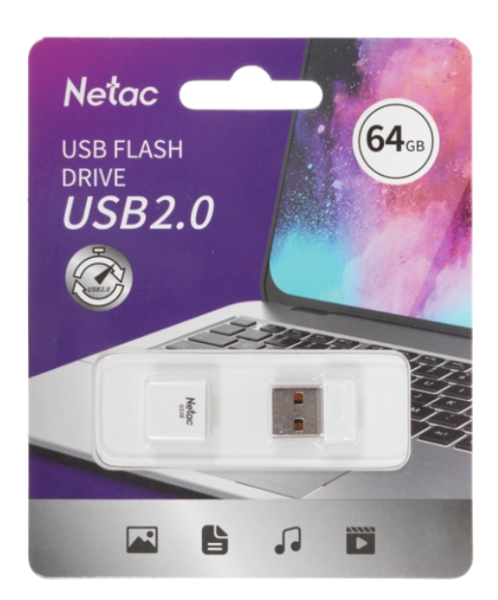 USB флеш-накопитель 64Gb Netac U116 mini белый USB 2.0 (NT03U116N-064G-20WH) фото