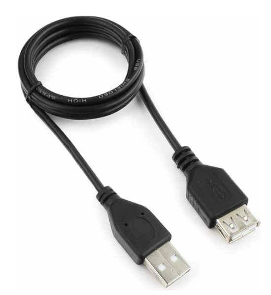 Кабель-удлинитель USB2.0 Гарнизон GCC-USB2-AMAF-1M, AM/AF, медь, 1м, черн, пакет фото