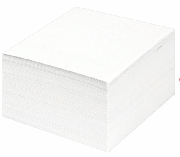 Блок для записей 8*8*4 см куб,белый,  STAFF непроклеенный, белизна 90-92%, 126368 фото