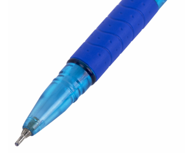 Ручка шариковая масляная с грипом BRAUBERG GLASSY TONE, СИНЯЯ, узел 0,7 мм, линия 0,35 мм, 144108 фото