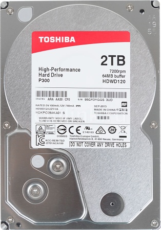 Жесткий диск HDD 2Tb Toshiba HDWD120UZSVA P300 SATA-III  <7200, 64Mb> фото