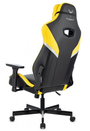 Кресло игровое Knight Thunder 5X черный/желтый эко.кожа крестов. металл KNIGHT THUNDER 5X Y  фото